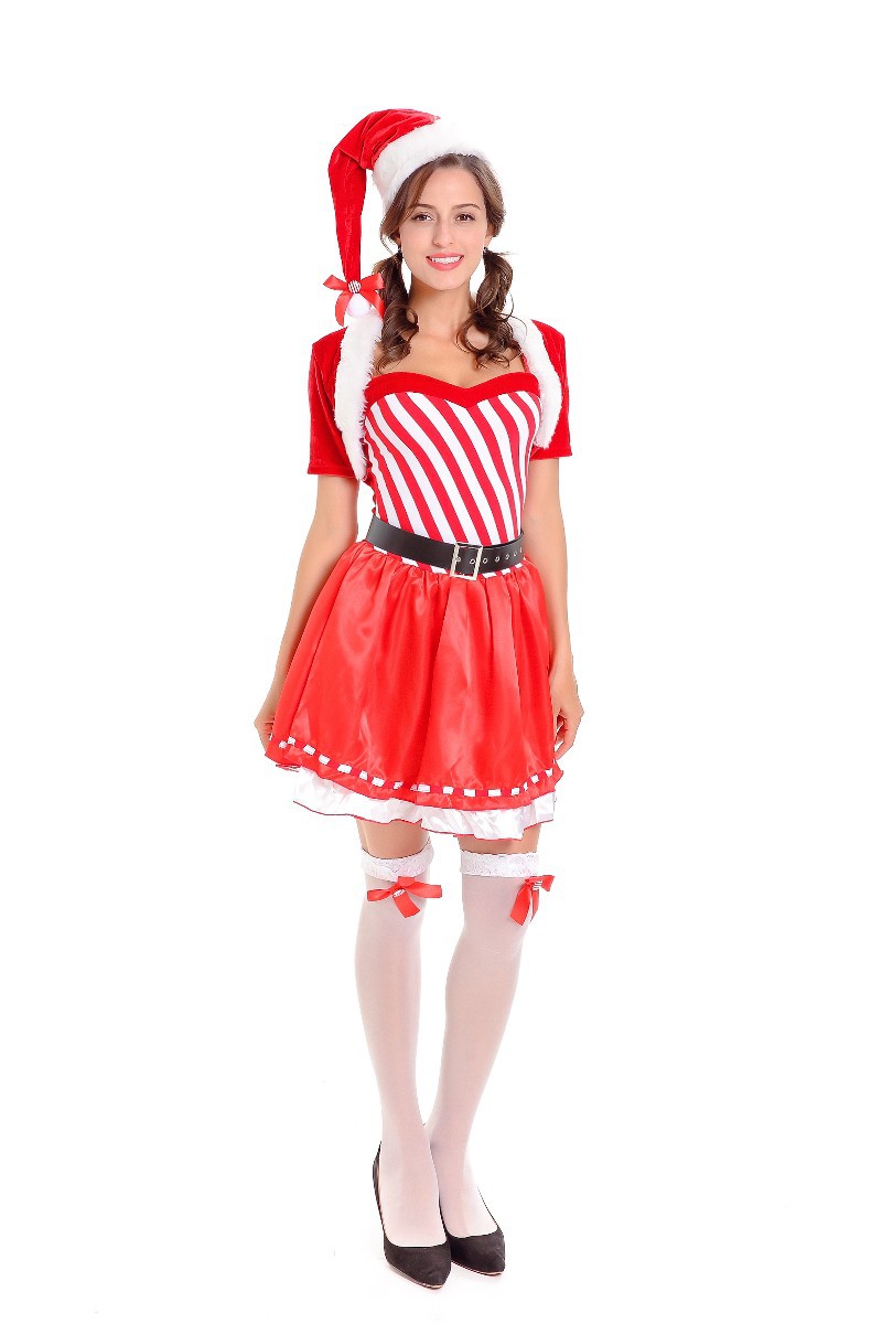 FC135 Candy Cane Cutie Costume Womens Sexy Christmas Fancy Dress